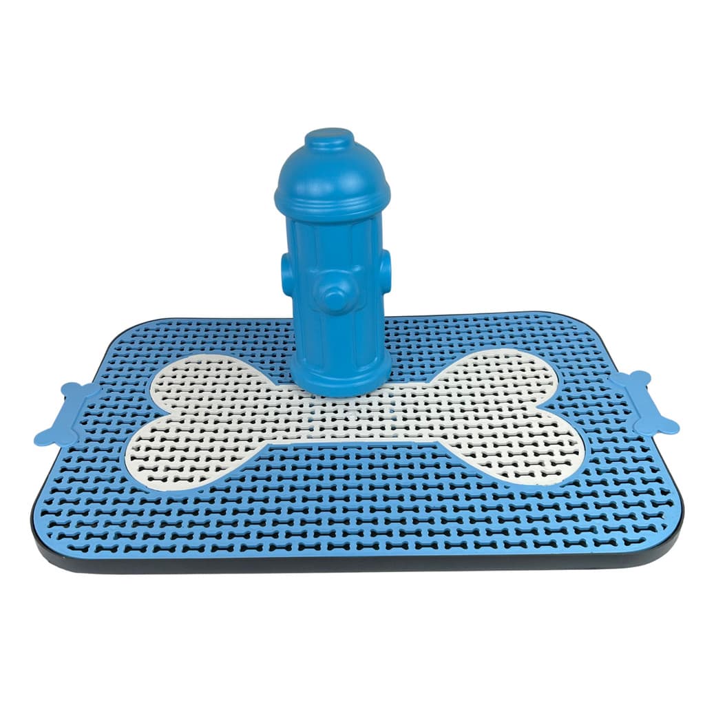 Kit sanitário e hidrante banheiro tapete higiênico osso canino pet cachorro cão azul plástico