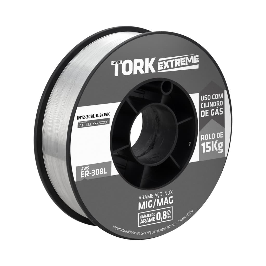 Arame para Solda Mig Inox Uso com gás 0.8mm Rolo 15Kg Tork