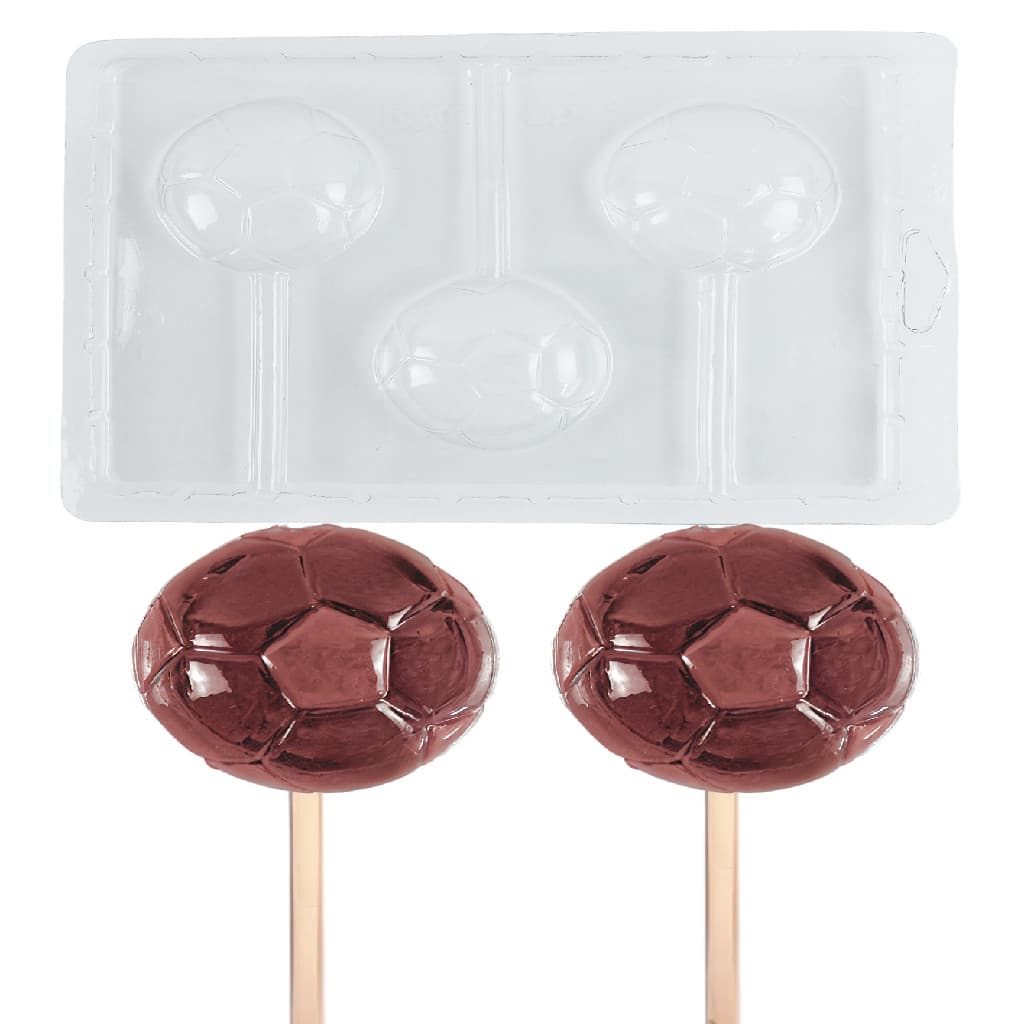 10 Forma Simples Pirulito Bola de Futebol Jogo Molde para Chocolate Tema Jogador