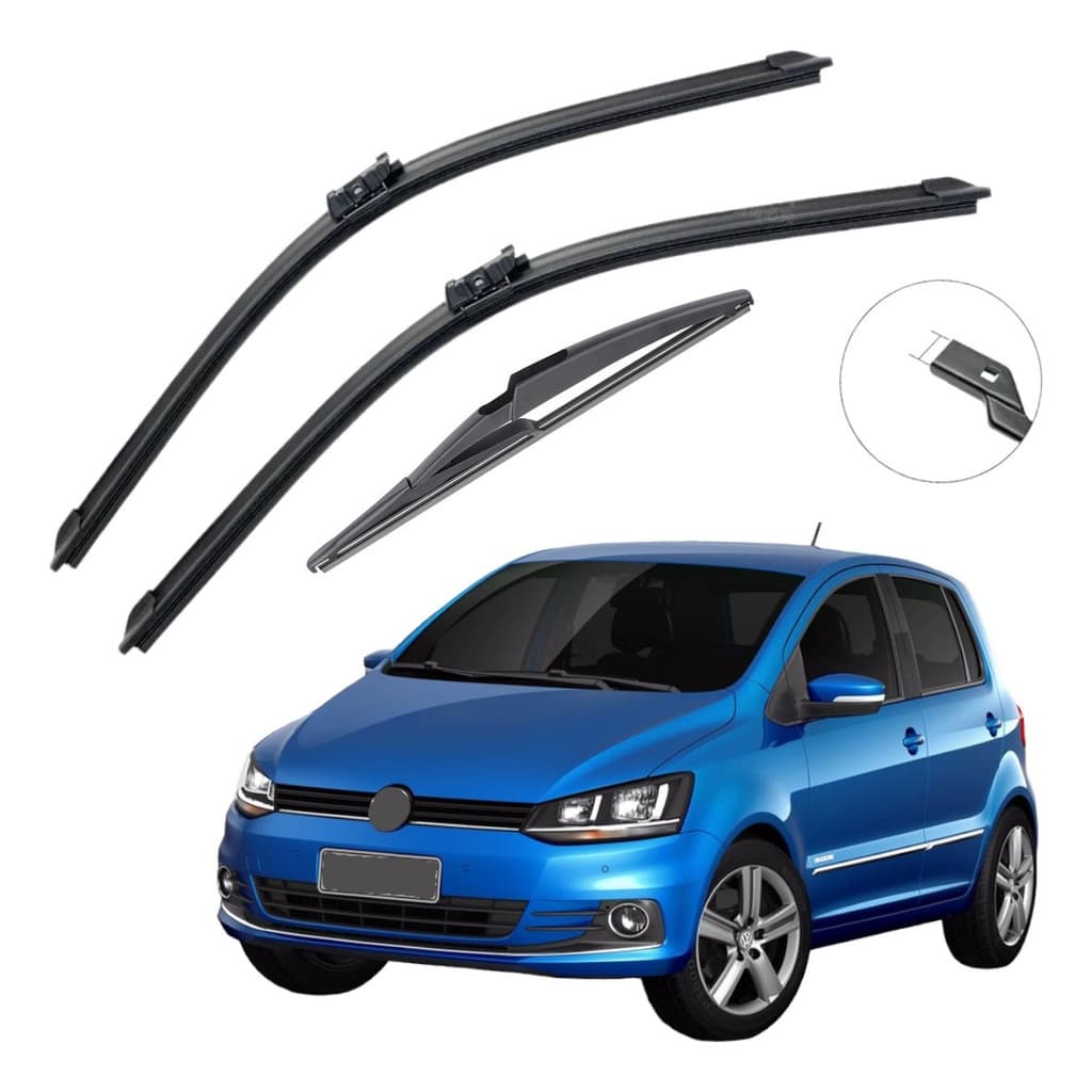 Kit Palhetas Limpador de Para-brisa Silicone Volkswagen Fox 2003 a 2022