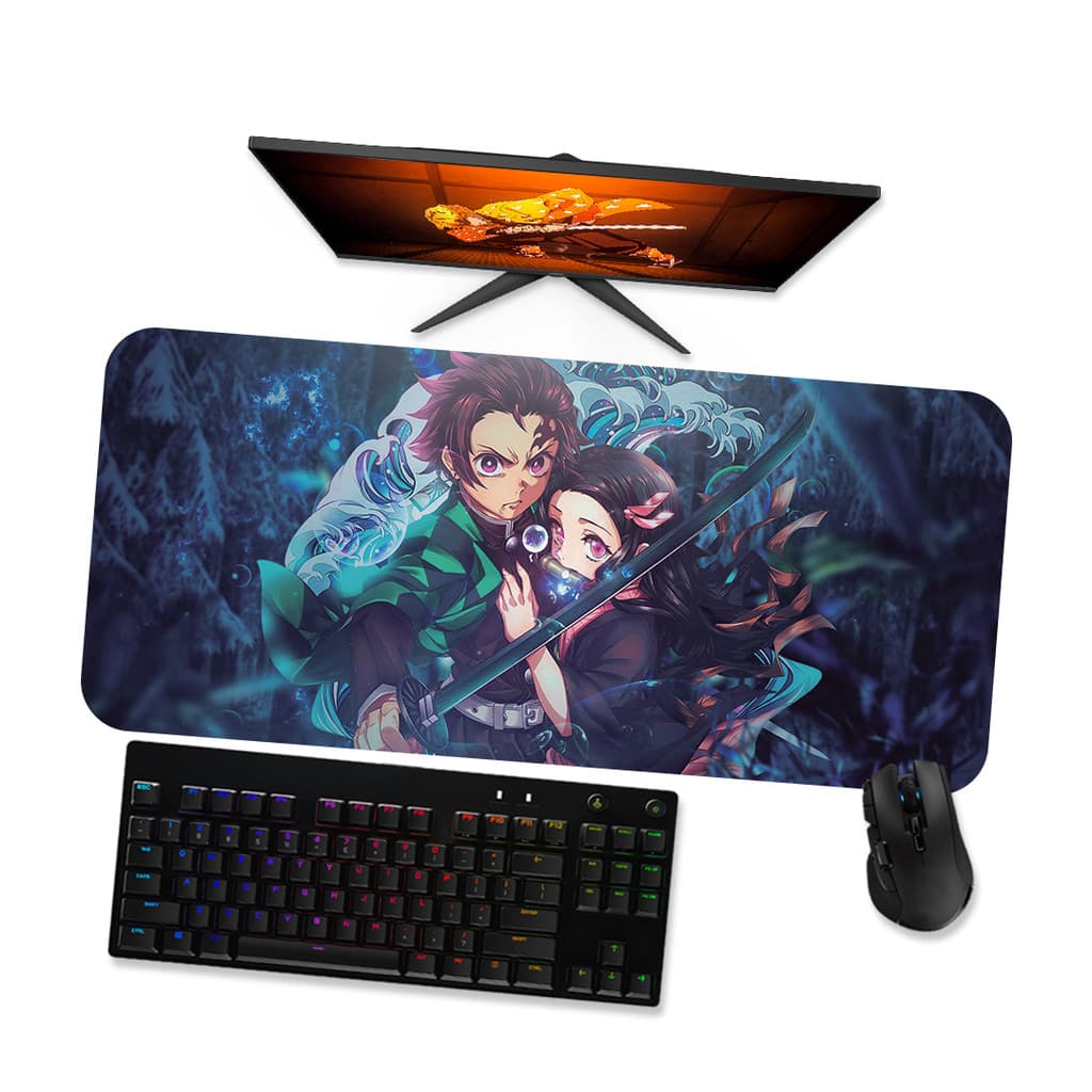 Mouse Pad Gamer Grande  DEMON SLAYER NEZUKO E TANJIRO 3  90x40 80x40 60x40 70x30 45x40