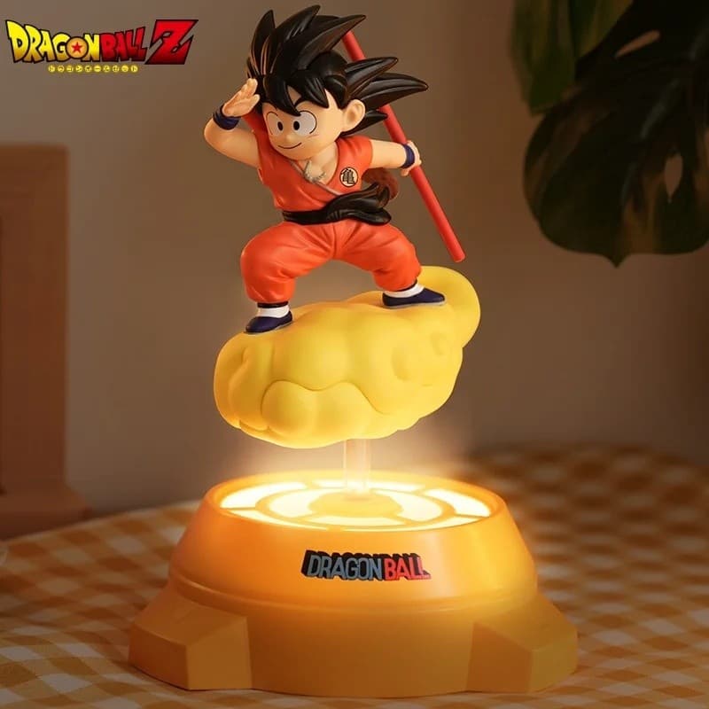 New Dragon Ball Anime Figure Goku Figure Rotating Night Light  Room Decoration Surrounding Ornaments Lamp