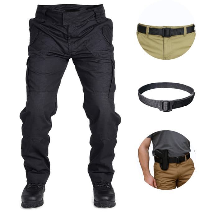 Calça Tática Forhonor 911 Preta + Cinto BDU Fita Dupla NF-e