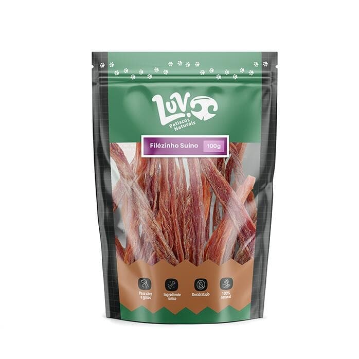 Filezinho Suíno Petisco Natural para Cães e Gatos 100gr - Luv
