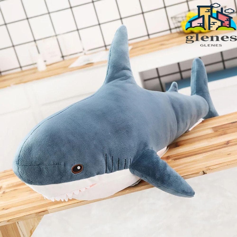 GLENES Tubarão Bonecas De Pelúcia Super Enorme 100cm Macio Para Crianças Mordida Almofada Boneca Animal