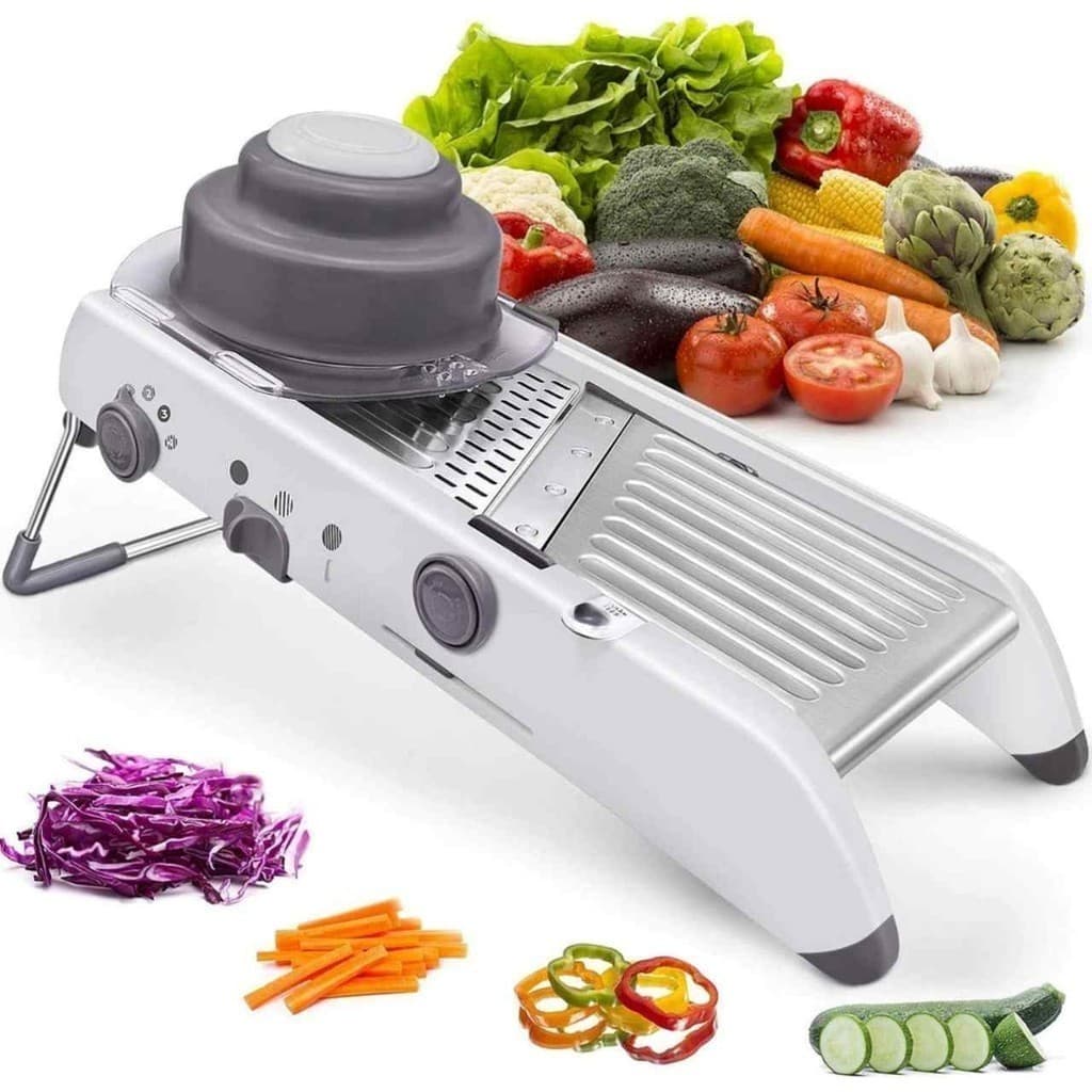 Cortador Fatiador Mandolin Profissional De Legumes Vegetais Frutas Ralador Inox 18 Tipos de Corte