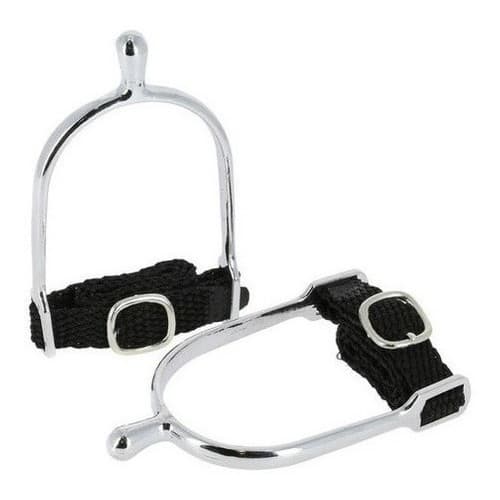 Esporas Hipismo Criança Pontas Redondas + Correias 15mm