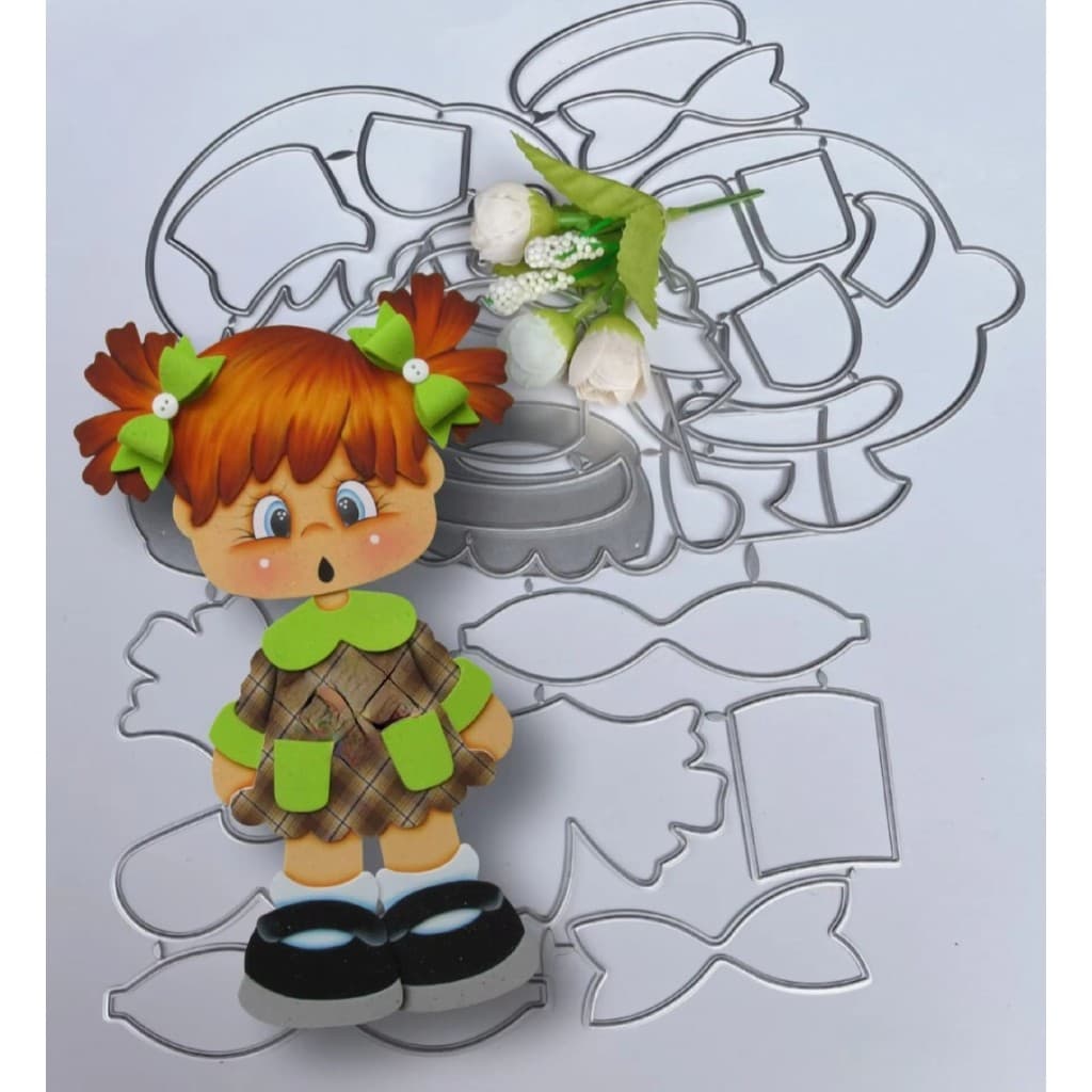 Faca De Corte E Relevo Scrapbook Menina Ayla 32 cm Grande