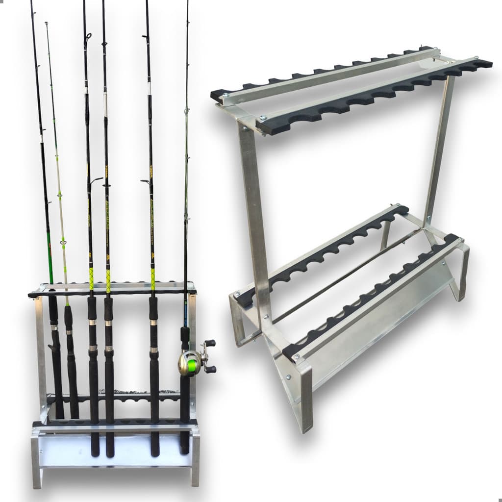 Expositor Organizador  Rack de Vara de Pesca 20 varas Alumínio