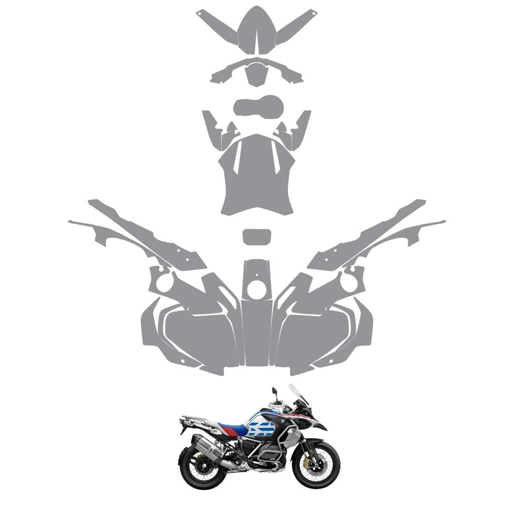 Película PPF Proteção Kit Full Moto BMW R 1250 GS Adventure 2018 2019 2020 2021 2022 2023 2024 2025 TPU