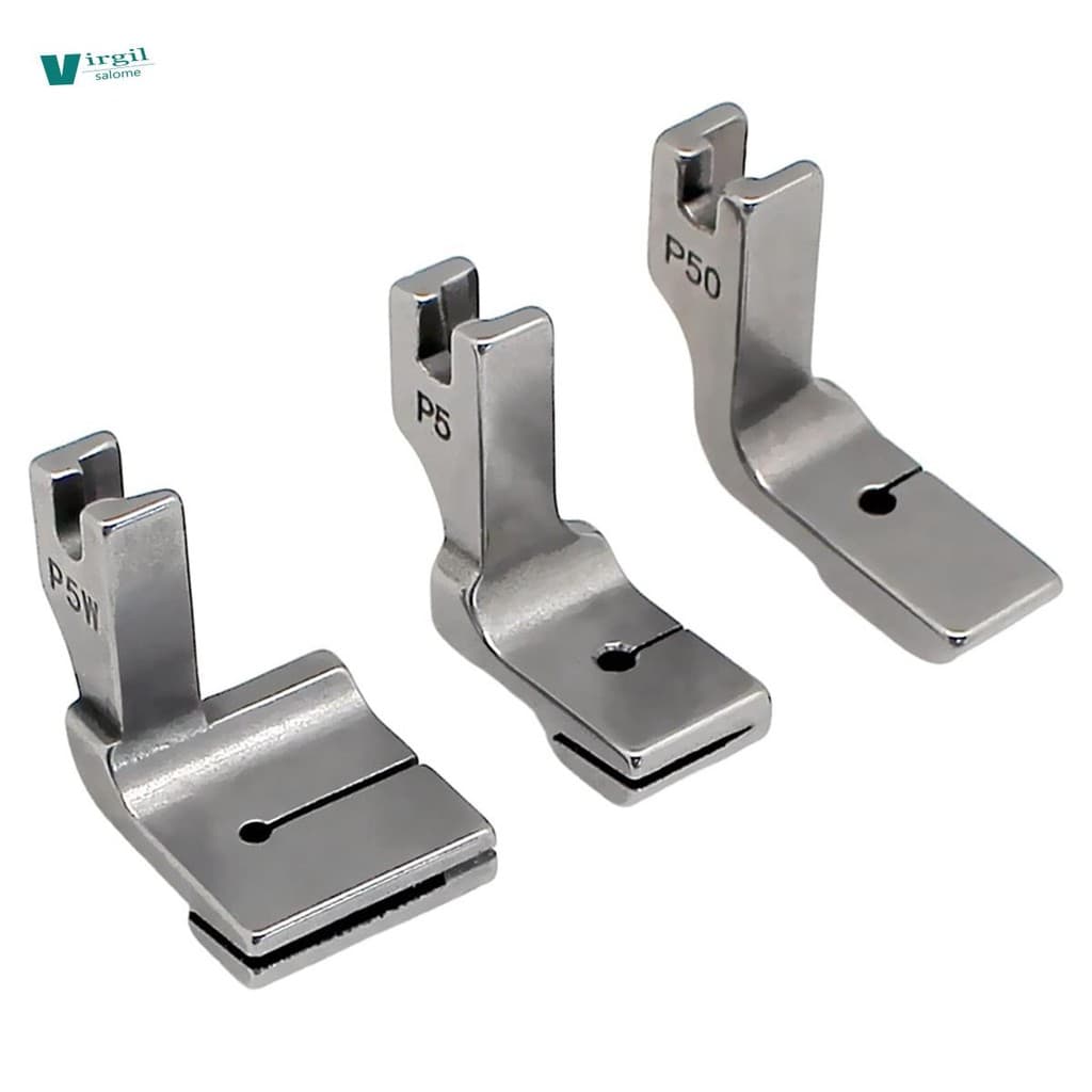 【new】3 Peças Reunindo Calcador Plissado/Shirring P5 P50 P5W Para Máquina De Costura Industrial , Acabamento Fino