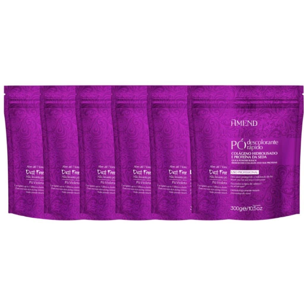 Kit 6 Pó Descolorante Amend Colageno e Proteina 300g
