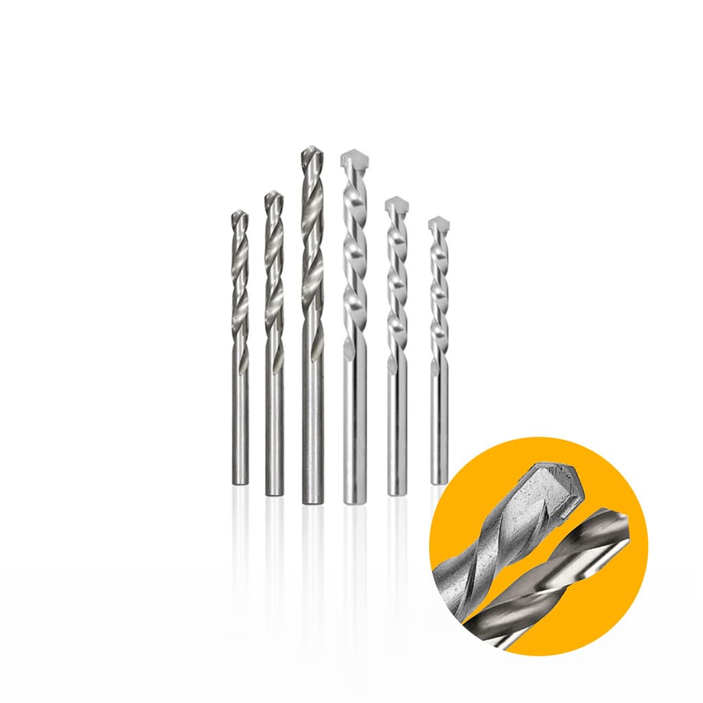 Kit Jogo de Brocas de Aço  Para Metal  e Concreto Com 6 Brocas Starrett