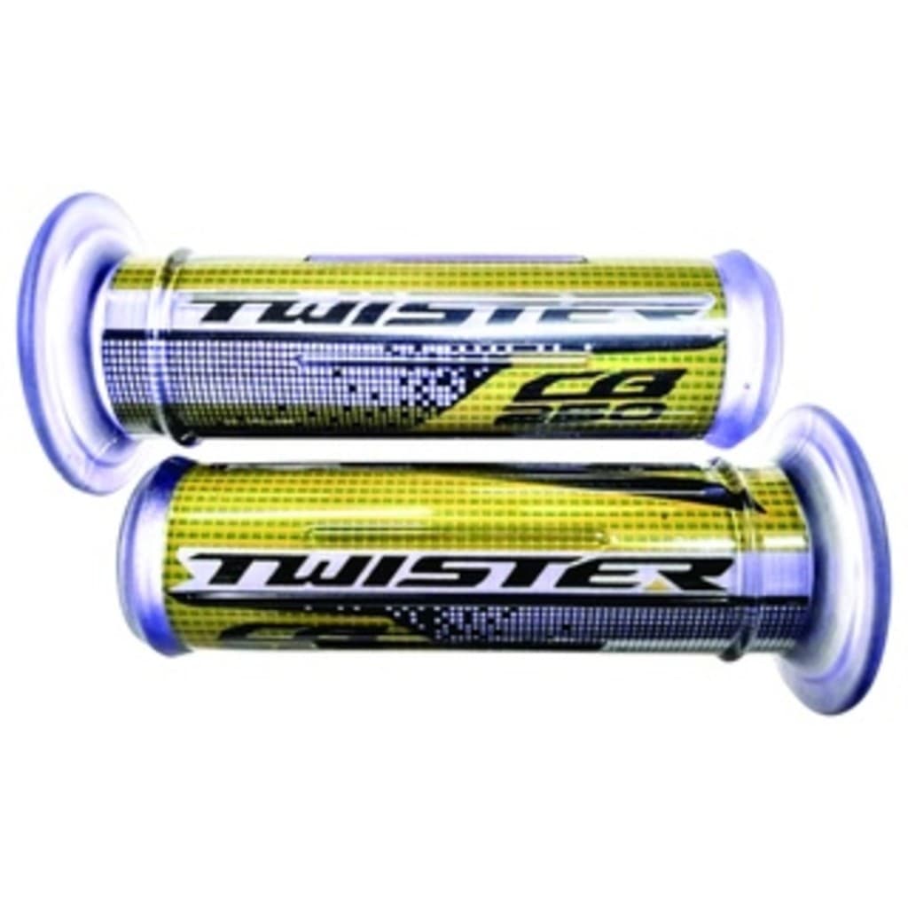 Manopla Punho Luva Para Moto Custom Esportiva Twister Cb 250 Dourada Gel Gráfica Macia.