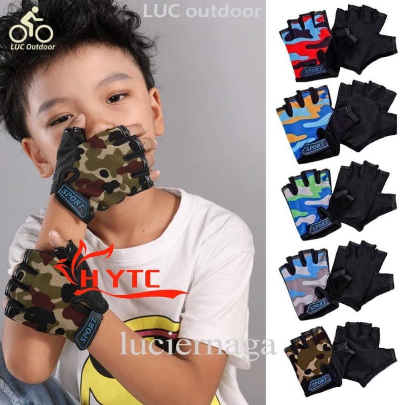 Luva elástica infantil de LUC/antiderrapante/respirável para ciclismo/bicicleta