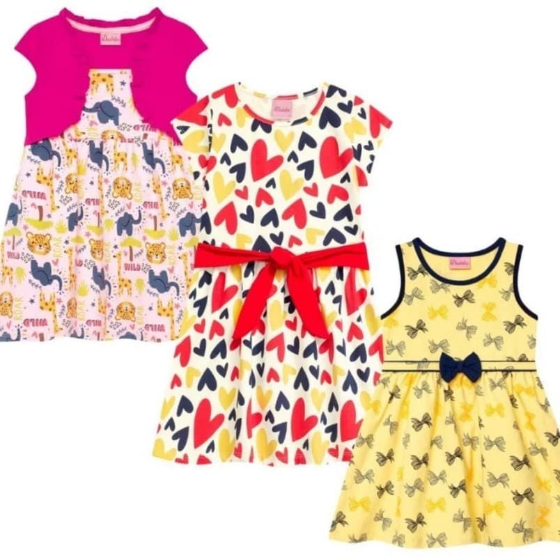 Vestido Infantil Menina tamanho 01 ao 12