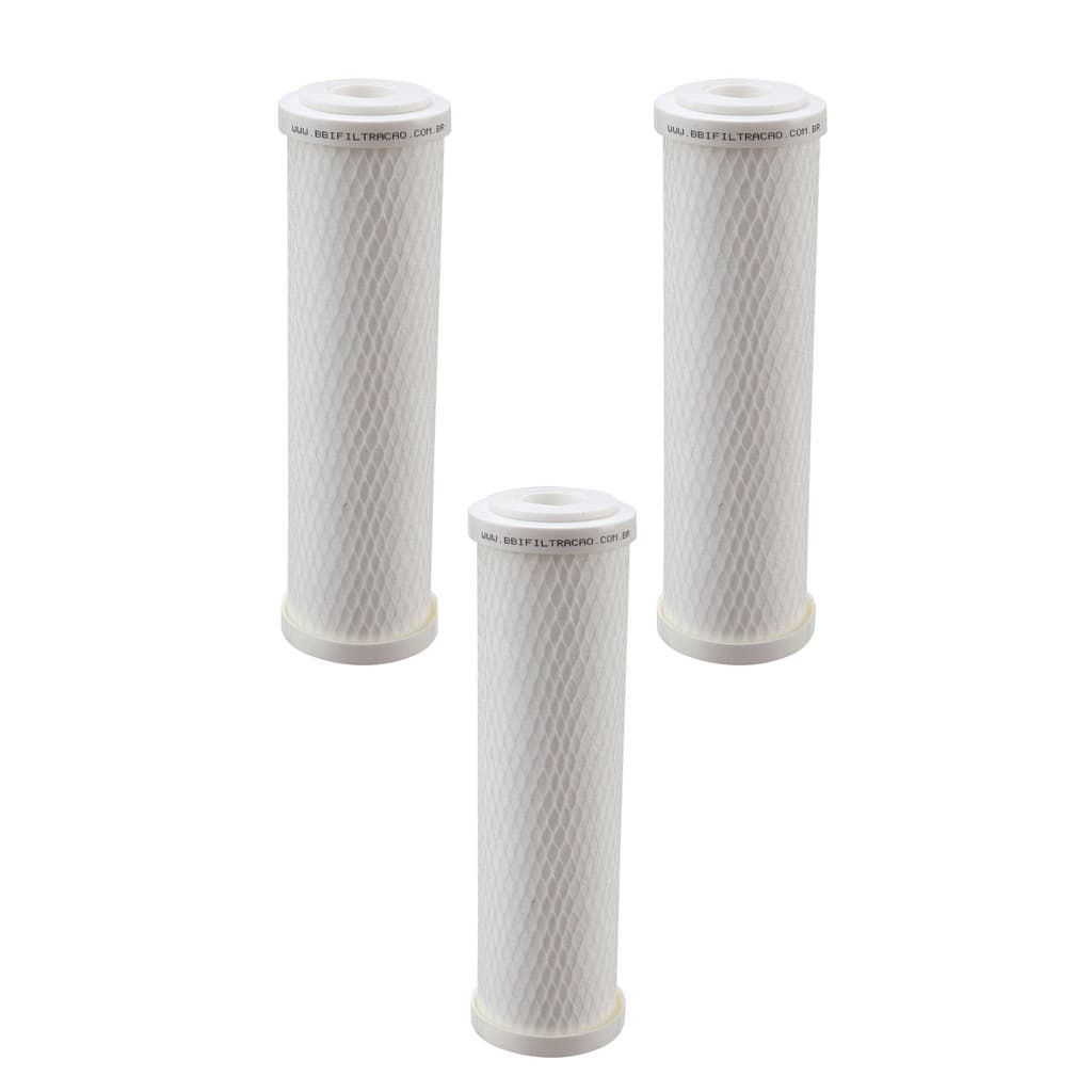 KIT 03 UN Refil PP10E BBI 9.3/4 PP Encaixe Compatível 9 3/4"Planeta Água BBI Pentair Acquabios