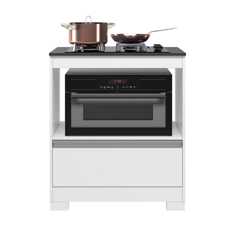 Balcão Cooktop NT3110 Freijó/Branco Notável Móveis