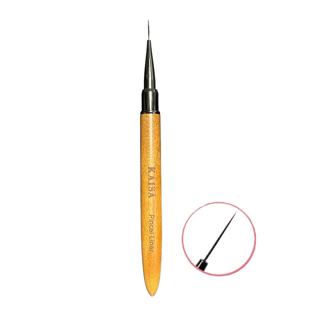 Pincel Liner para Decoração de Unhas em gel Alongamento Cabo em Madeira Kaisa Acrigel