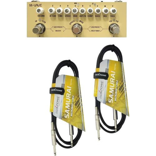 Pedaleira Guitarra Acústica Portátil Multi-efeitos + 2 Cabos