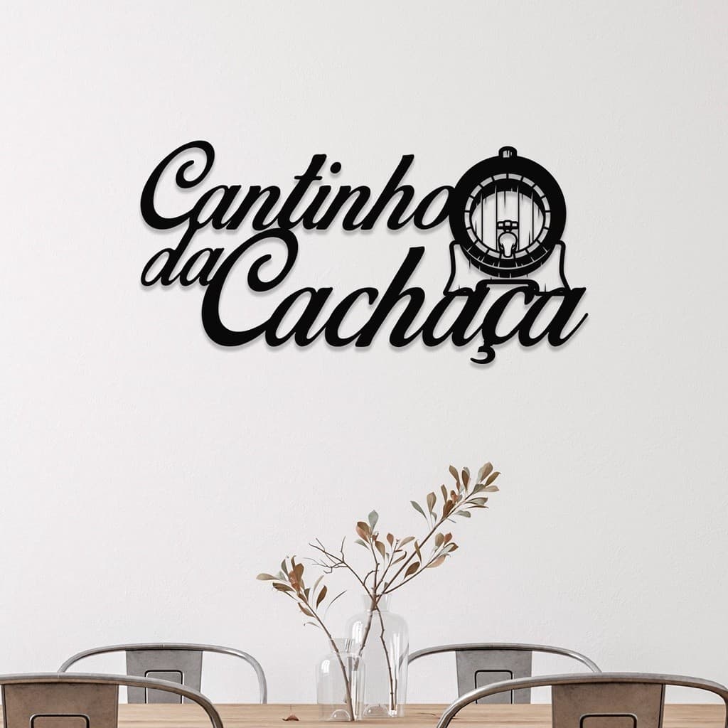 Quadro Decorativo Cantinho da Cachaça MDF 3mm Preto Fosco