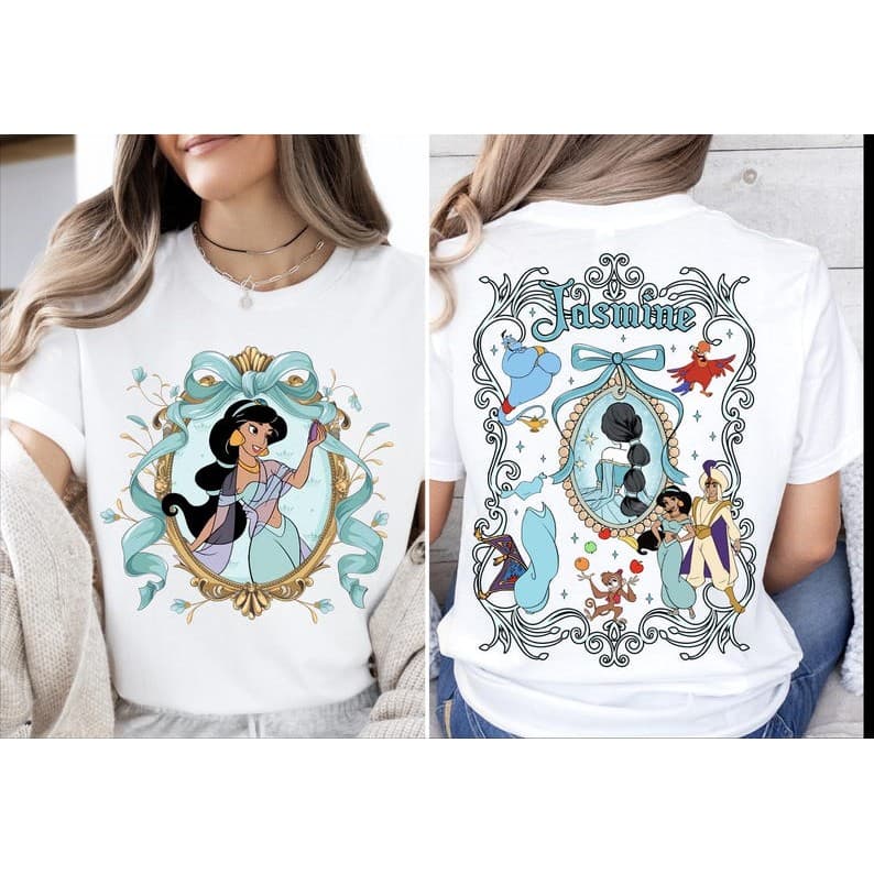 Camiseta Fofo Princesa Jasmine Branco Camisa Algodão Premium Streetwear Envio Imediato