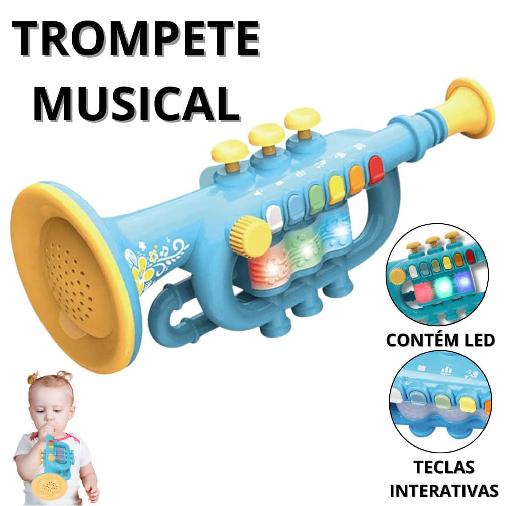 Trompete Infantil Brinquedo Instrumento Musical Para Bebê Instrumentos Musicais Infantis Educativo