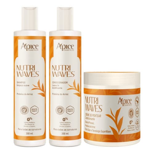 Nutri Waves Shampoo Condicionador E Creme De Pentear Hidratação profunda
