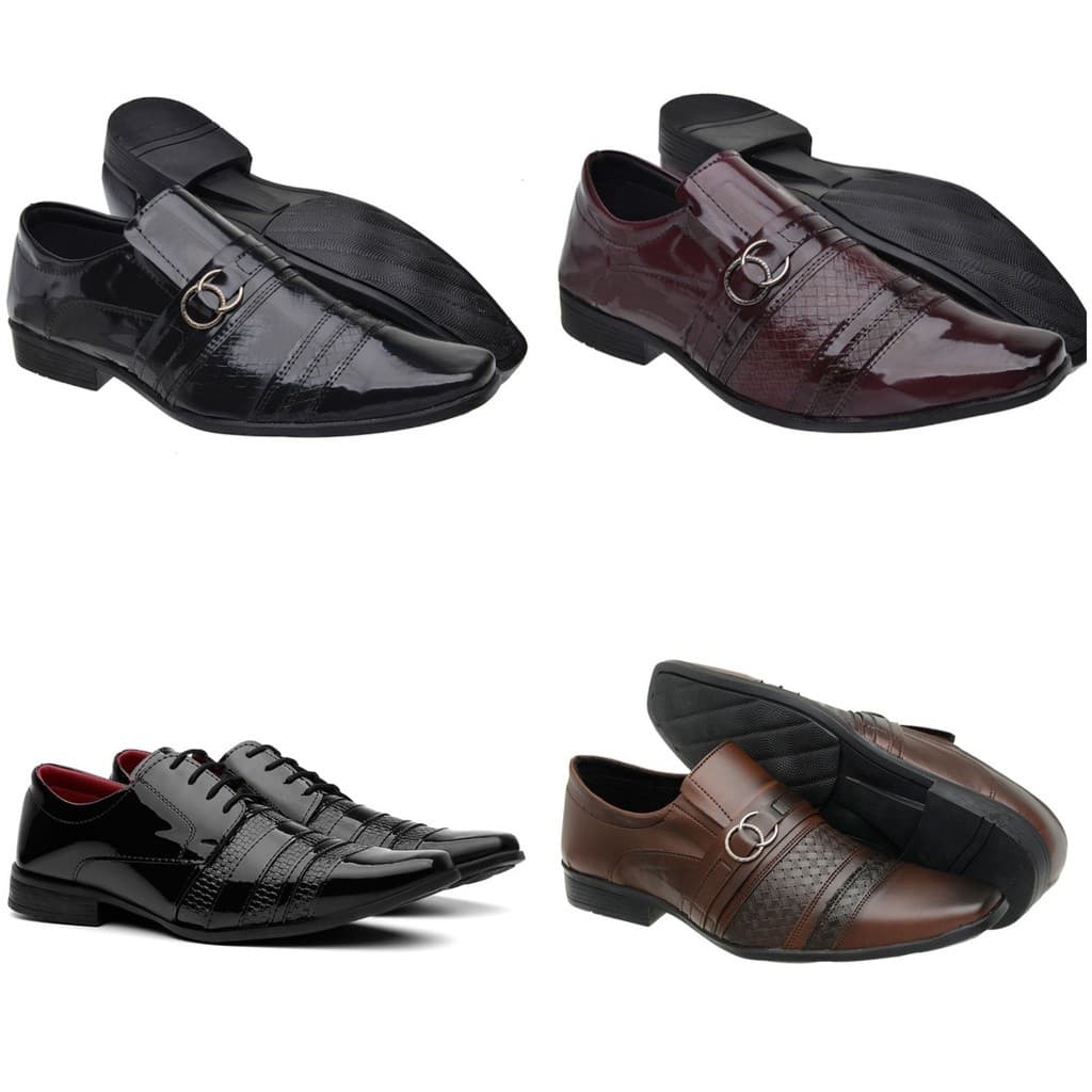 Kit Combo 3 Pares De Sapato Social Masculino Confortável e Estiloso