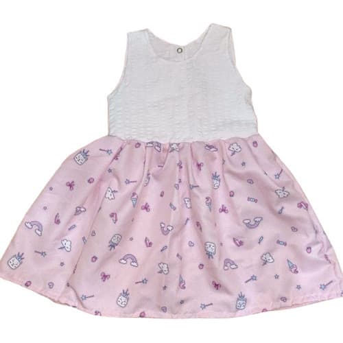 Vestido Infantil Bebê Tamanho 1 E 2 Roupa Infantil Menina