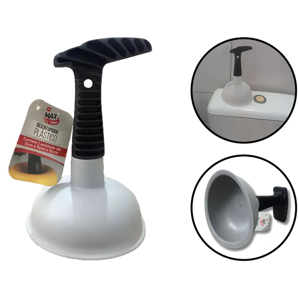 Desentupidor Manual Para Pias Ralos Sanitário Tubulações Cabo Plástico Manual Clink