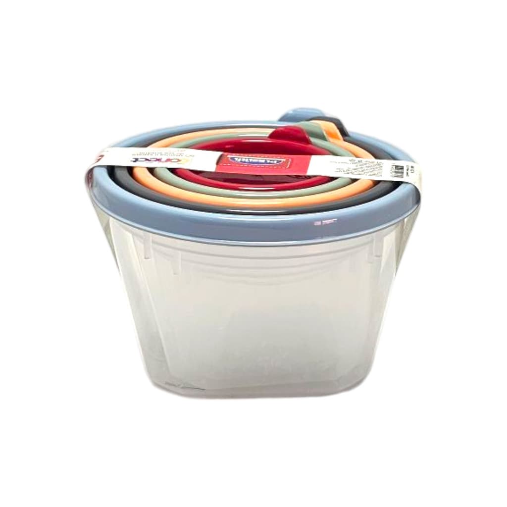 Conjunto com 5 Potes Conect de Plastico com Tampa
