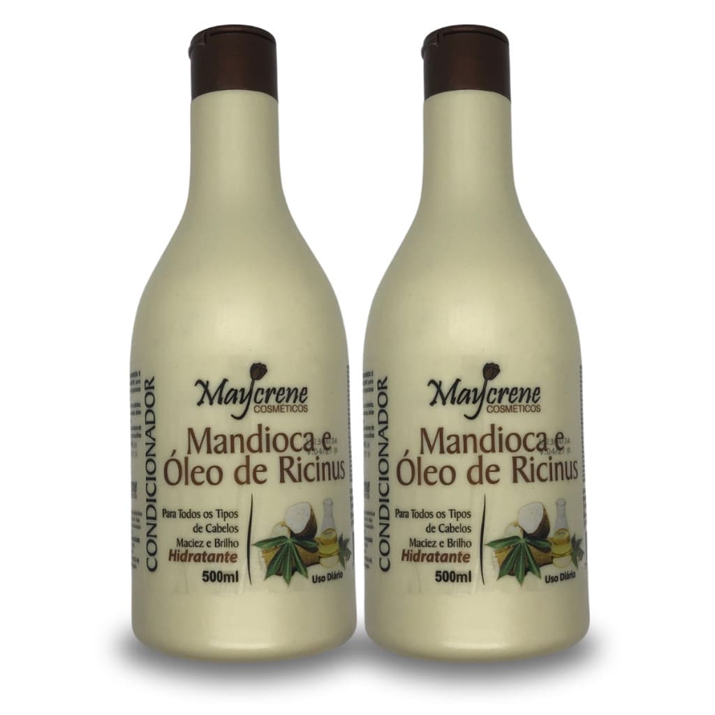 Maycrene  Kit 2 Condicionador Mandioca 500ML - Para Cabelos Ressecados
