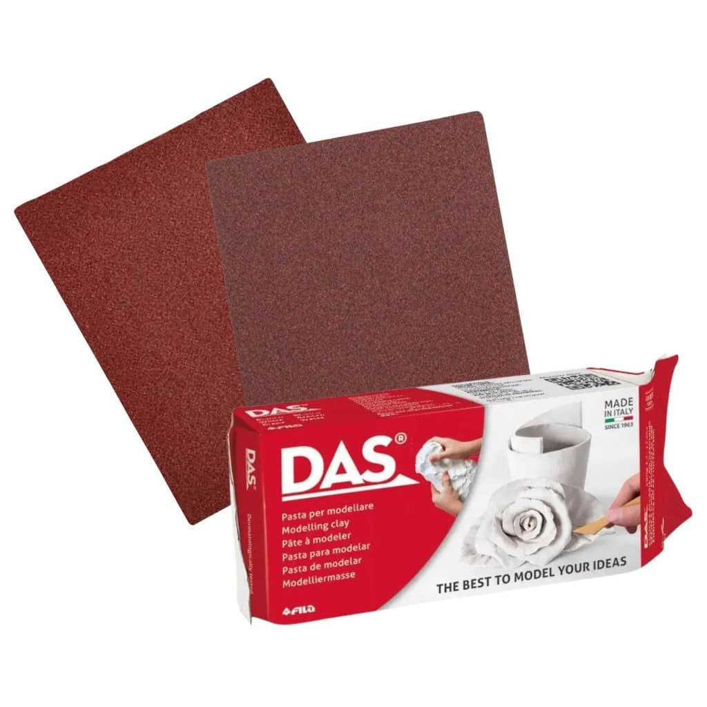 Kit Massa Modelar Cerâmica Fria Branca 1kg + 2 Lixa p/ Massa