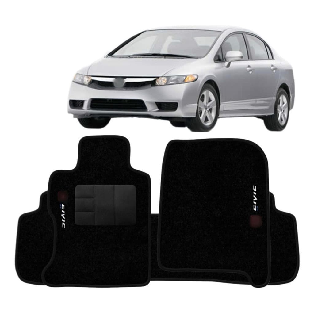 Kit de tapetes 5 peças específico New Civic 2017 18 ... 20 2021 Carpete Preto