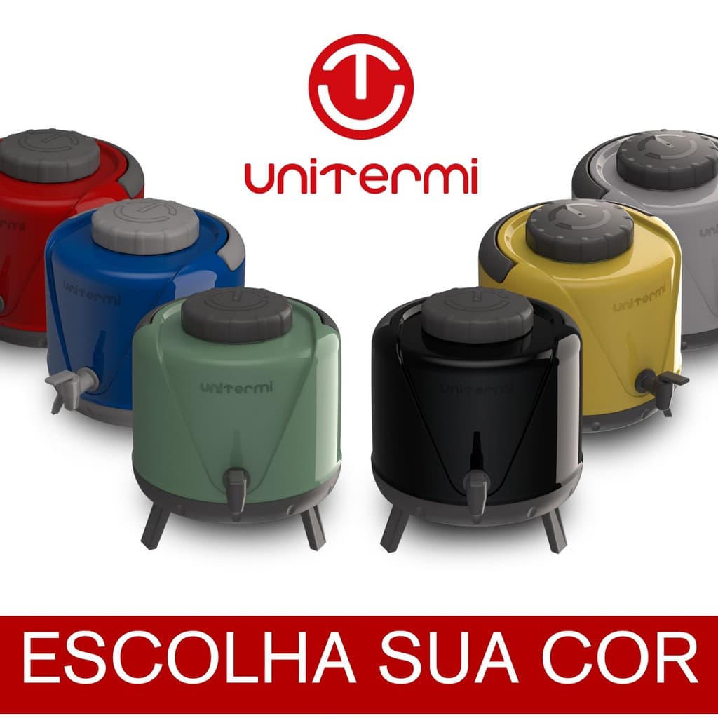 Botijão Garrafa Térmica 5 Litros com Torneira Suco Água Quente e Fria - Unitermi