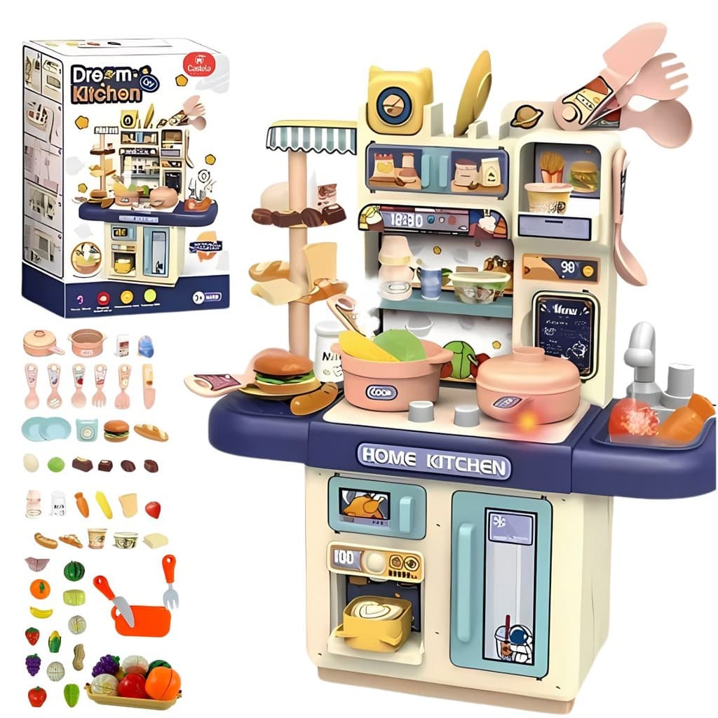 Cozinha C/ Frutinhas Solta Fumaça Sai Água Infantil Castela