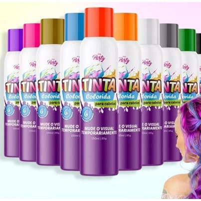 Spray Para Colorir Cabelo My Party 150ml Cores variados com cada estilo