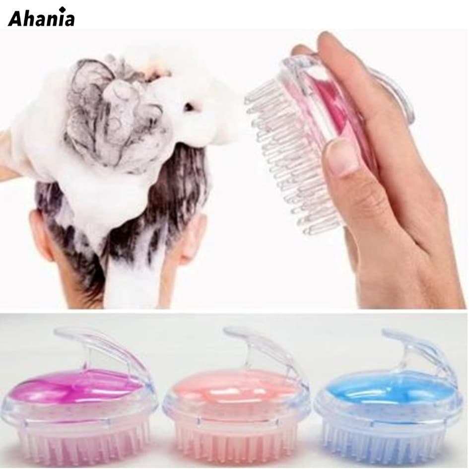 Ahania Escova Massageador de Cabelo Escova Para Lavar Cabelo Capilar Shampoo Pente Macia Silicone