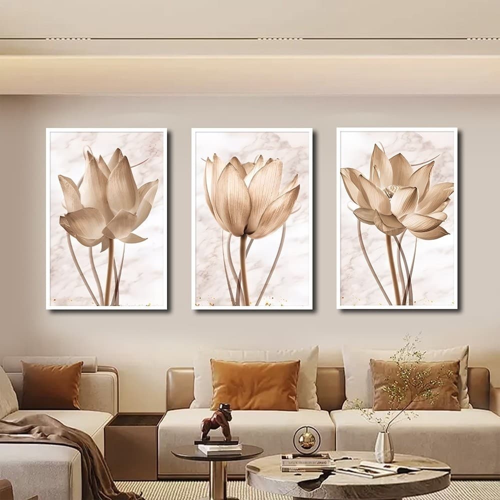 Quadros Decorativos Sala De Estar Quarto Decoração 3 Peças Conjunto De Folhas Decorativas Mdf Flor Para Escritório