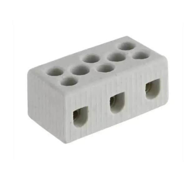 CONECTOR DE PORCELANA TRIPOLAR PARA FIO 10mm² FOXLUX
