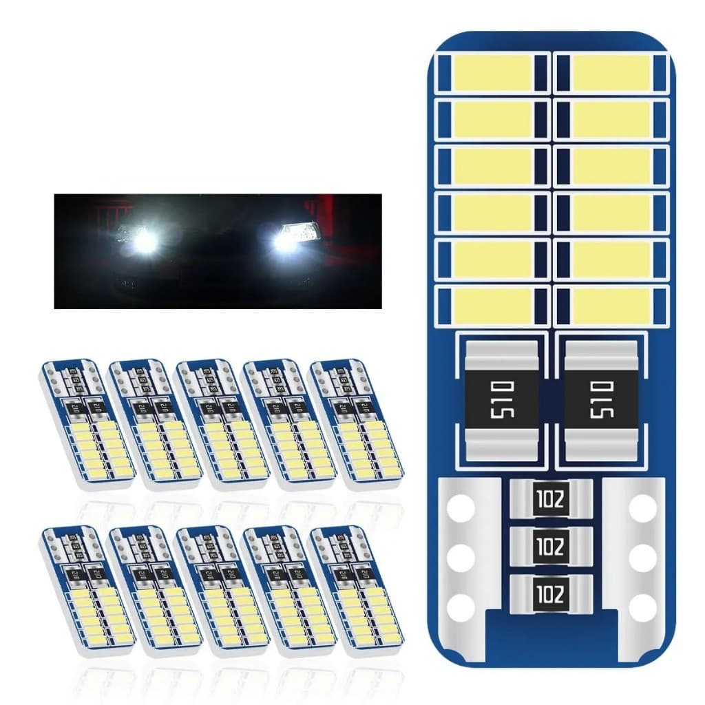 KIT 2 4 6 8 10 lampada pingo LED T10 SLIM CANBUS super branca painel placa meia luz