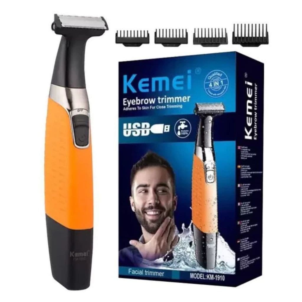 Kemei Barbeador Elétrico Recarregável Barbeador e Depilador Elétrico Masculino e Feminino KM- 1910