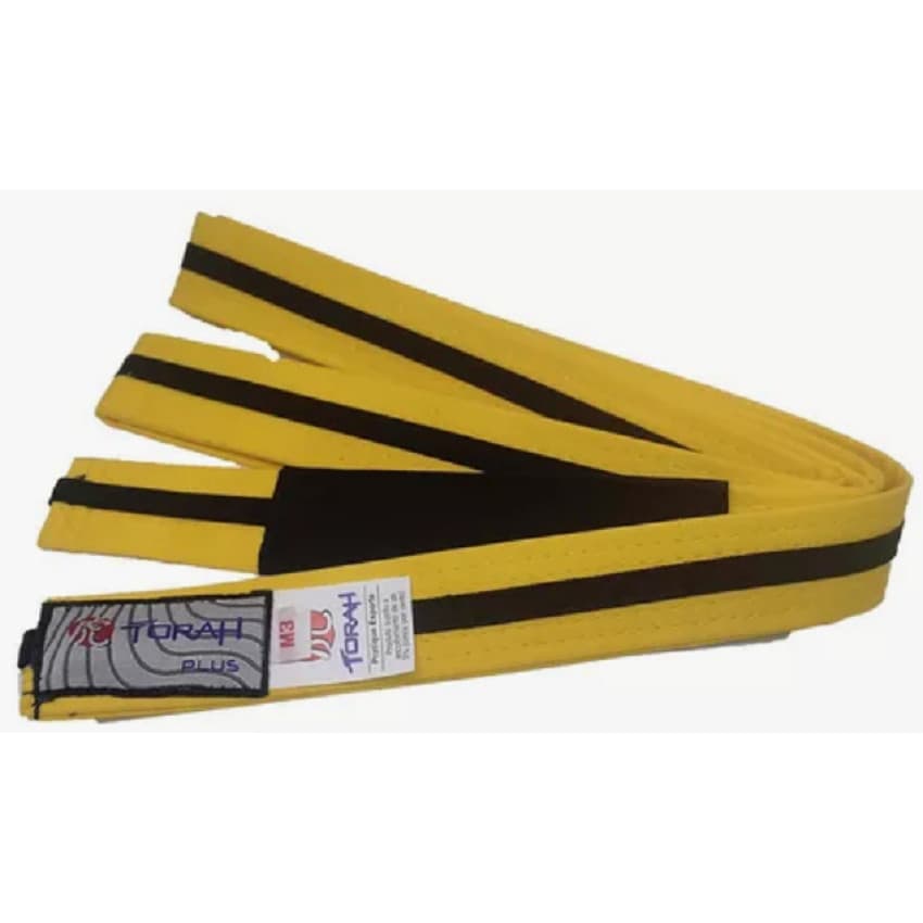 Faixa De Jiu Jitsu Amarela Com Listra Preta Torah Plus