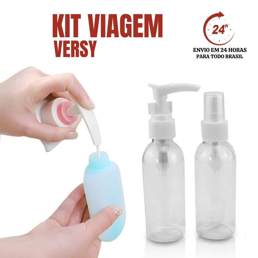 Kit 6 Frascos Porta Shampoo/ Cremes/ Plastico Para Viagem