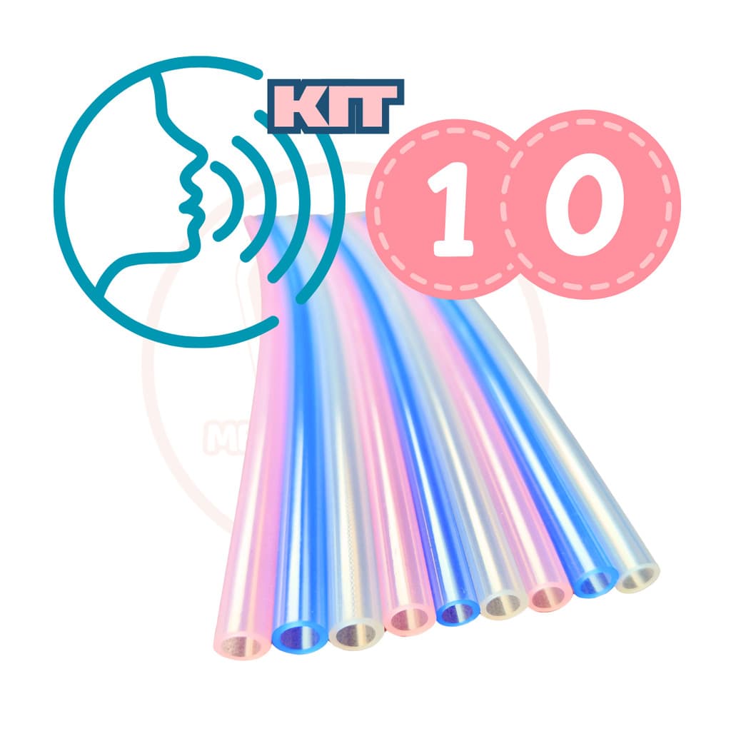 10 Tubo Canudo Ressonância Lax Vox Silicone Exercicio Vocal 35cm C/nf