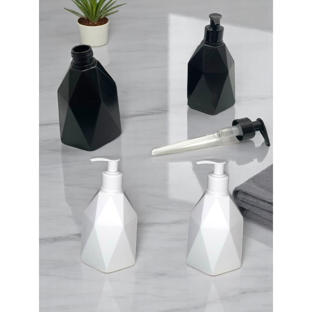 KIT 2 Porta Sabonete Líquido ou Álcool em Gel 500ml Preta ou Branca