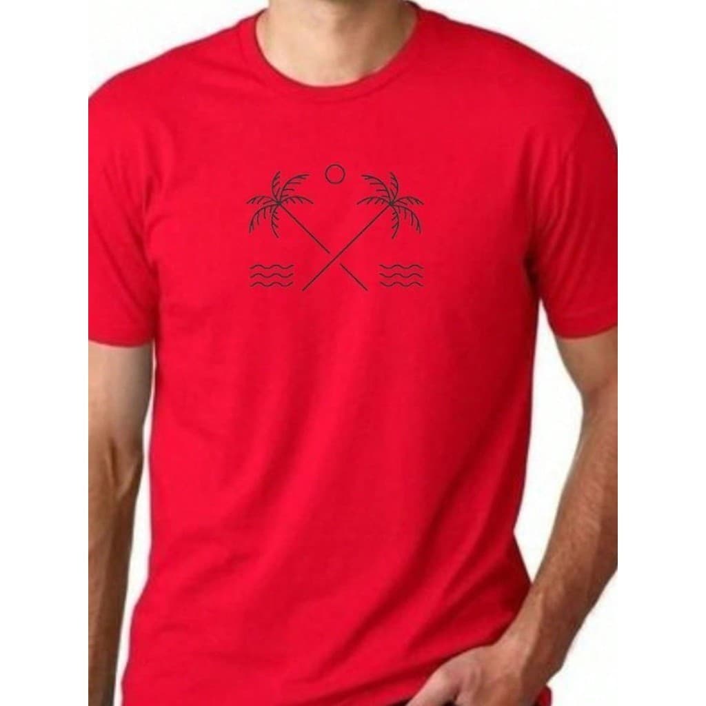 Camiseta Masculina Coqueiro Praia Mar Casual Algodão Malha Premium