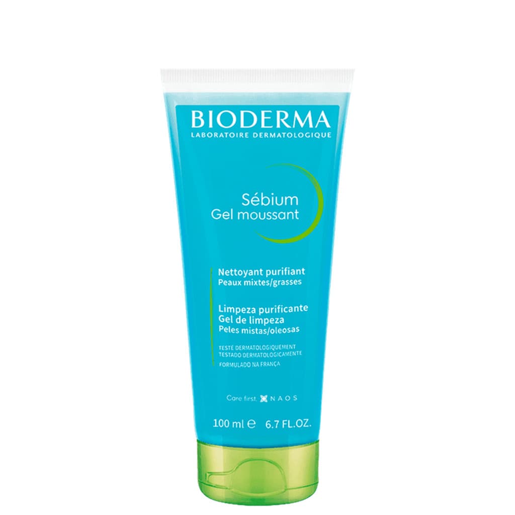 Bioderma Sébium Gel Moussant Gel de Limpeza Antioleosidade Facial Azul 100ml