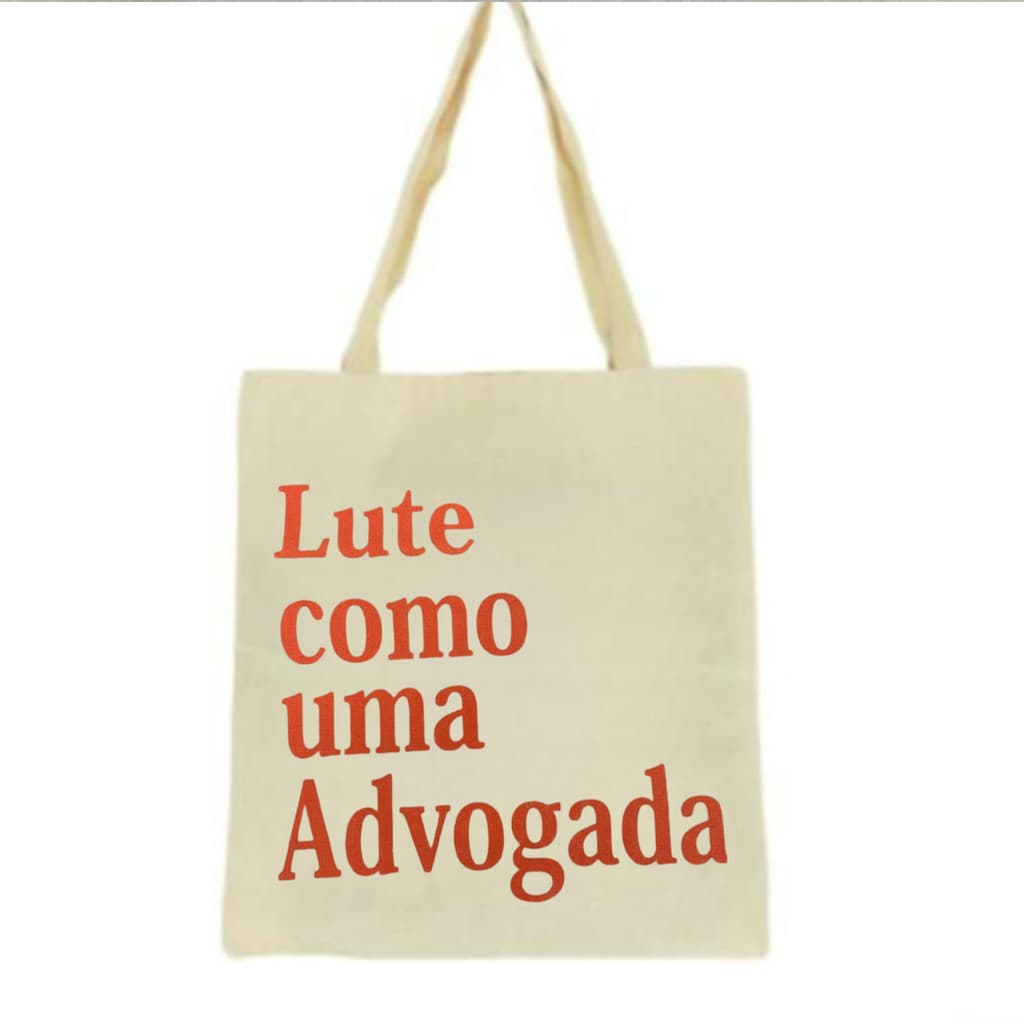 Bolsa Ecobag  100% algodão Estampa LUTE COMO ADV (laranja)